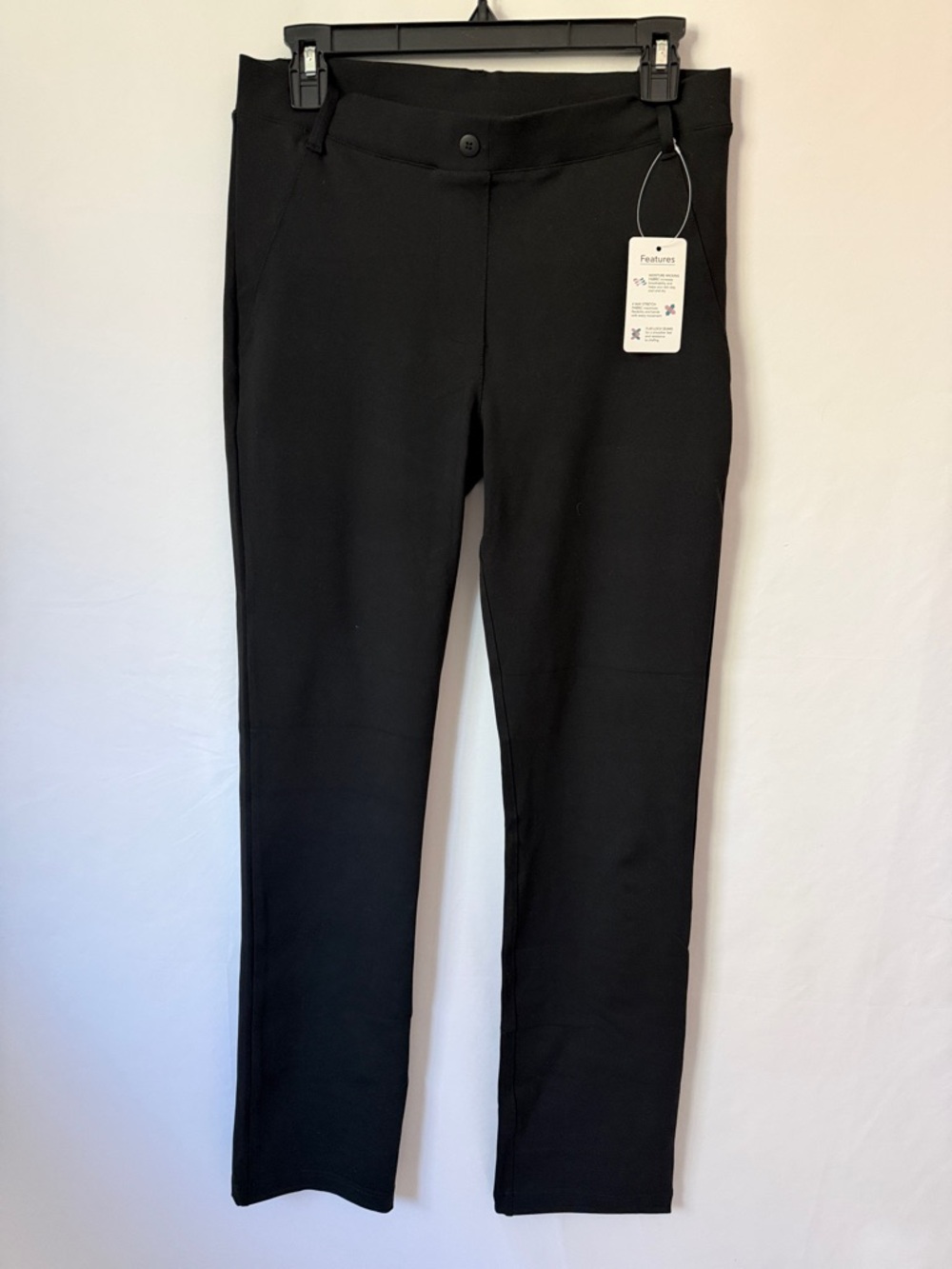 NWT Yogipace,Belt Loops,Women's Tall Straight Leg Yoga Dress Pants black